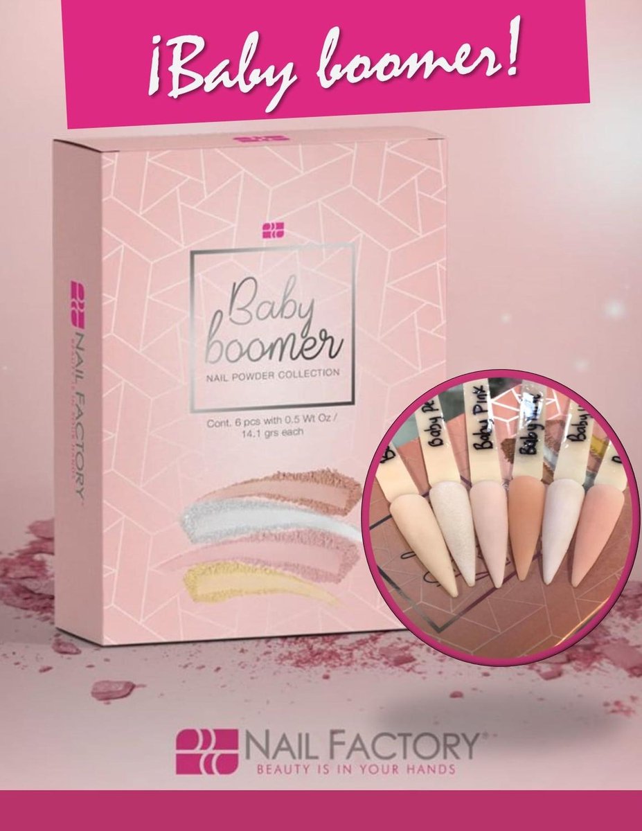 Coleccion Acrilicos Baby Boomer , 6 Pzs Nail Factory