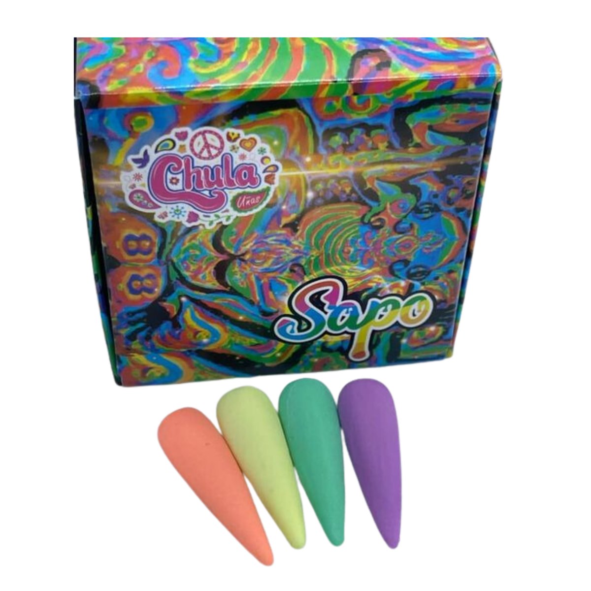 COLECION DE ACRILICOS SAPO 4 PZAS. Chula Nails
