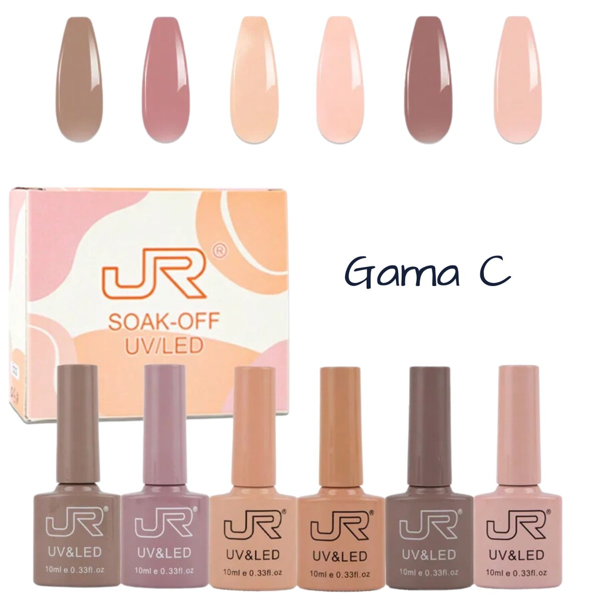 Gama Gel Semipermanente Jr 6 Pz De 10 ml - Elige Gama - GAMA C
