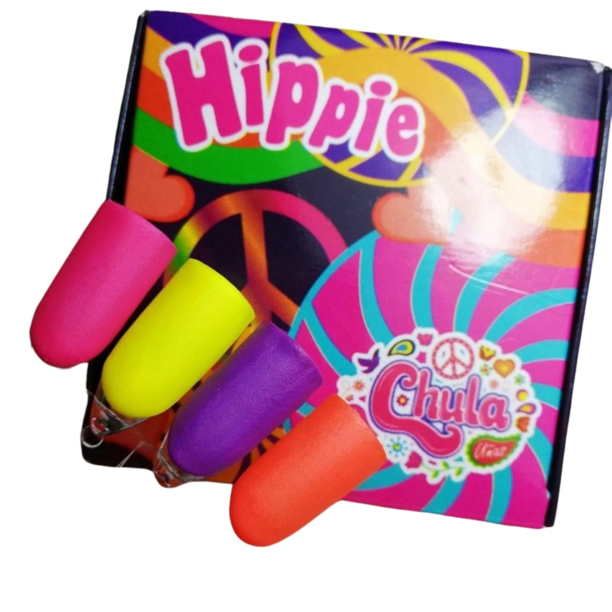 COLECCION DE ACRILICOS HIPPIE 4 PZAS. CHULA NAILS