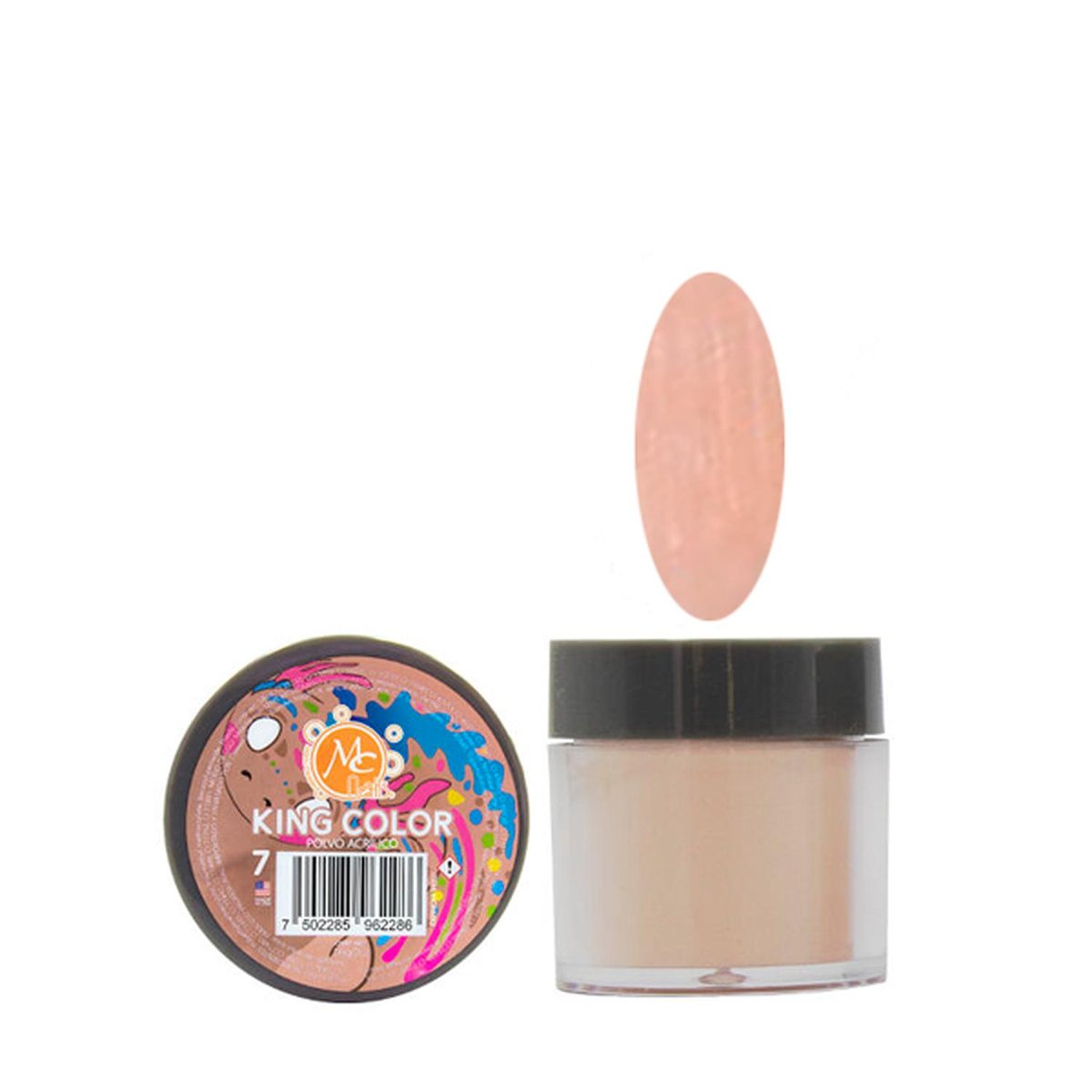 Polvo acrilico King Color maquillaje para uñas 2 oz #7