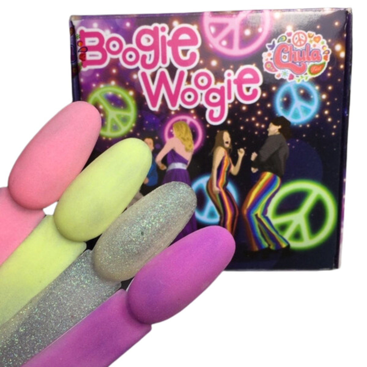 COLECCION DE ACRILICOS BOOGIE WOOGIE 4 PZAS. Chula Nails