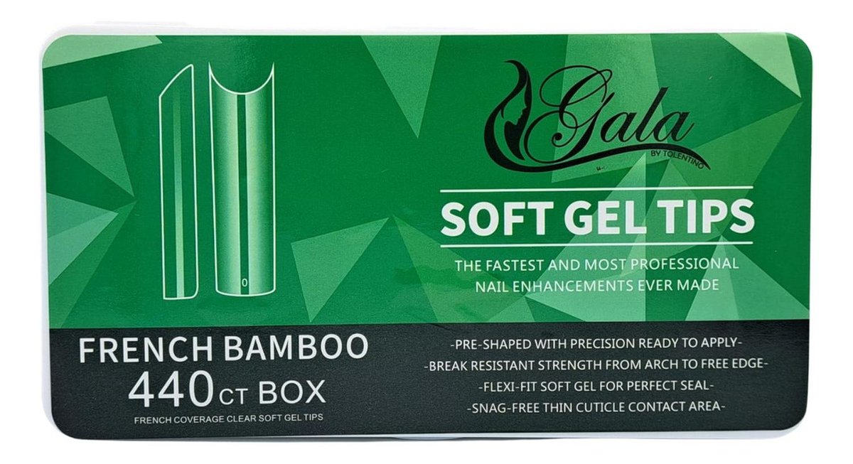 Soft Gel Tips Diferentes Modelos Y Tamaños Paquete Uñas - French Bamboo 440 CT Box