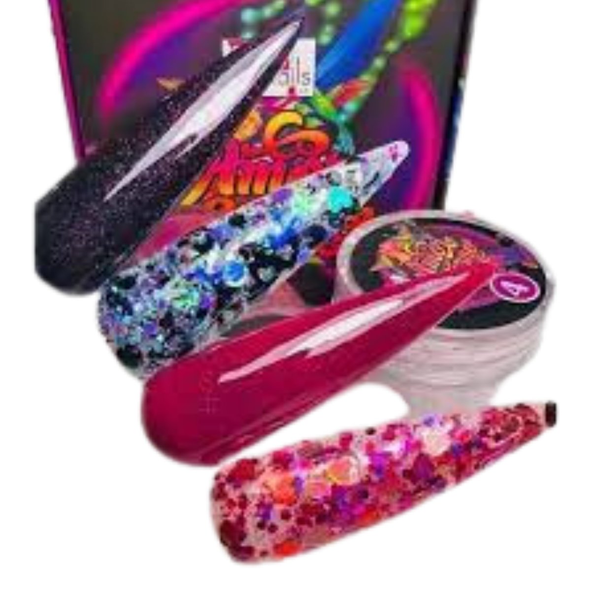 COLECCION DE ACRILICOS AMOR ETERNO 4 PZAS. FANTASY NAILS