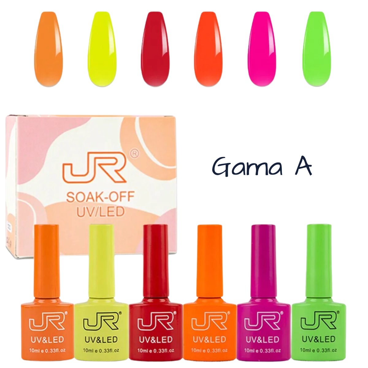 Gama Gel Semipermanente Jr 6 Pz De 10 ml - Elige Gama - GAMA A