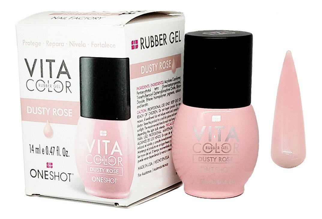 Vita Color Rubber Gel One Shot RUBBER - ESCOGE COLOR - Dusty Rose