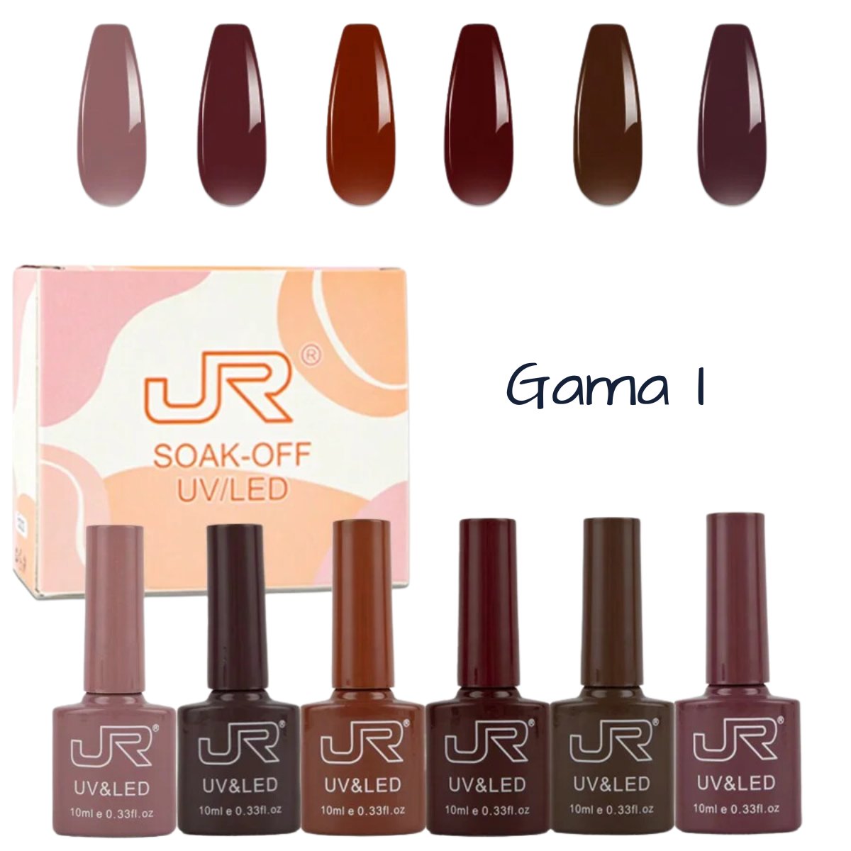 Gama Gel Semipermanente Jr 6 Pz De 10 ml - Elige Gama - GAMA I