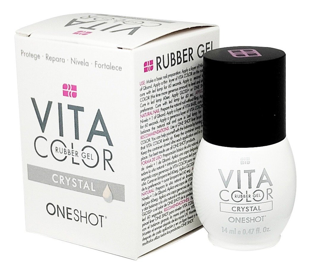 Vita Color Rubber Gel One Shot RUBBER - ESCOGE COLOR - Crystal
