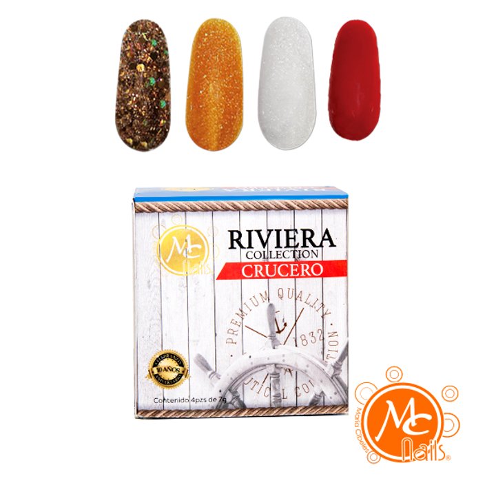 Caja de Polvo acrílico Riviera Crucero 4 pz MC
