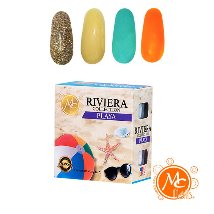 Caja de Polvo acrílico Riviera Playa 4 pz MC