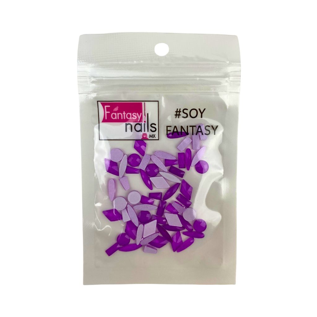 Crystal Mix Morado Neón Fantasy Nails