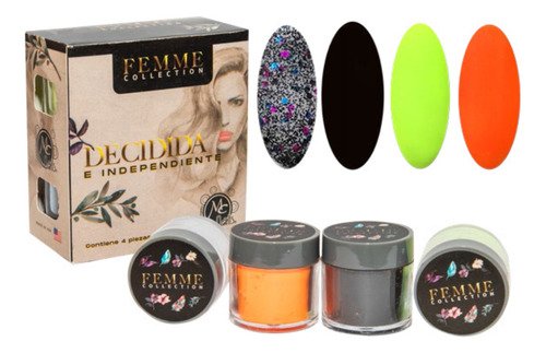 Polvo Acrilico Femme Decidida E Independiente 4 Pz Mc Nails
