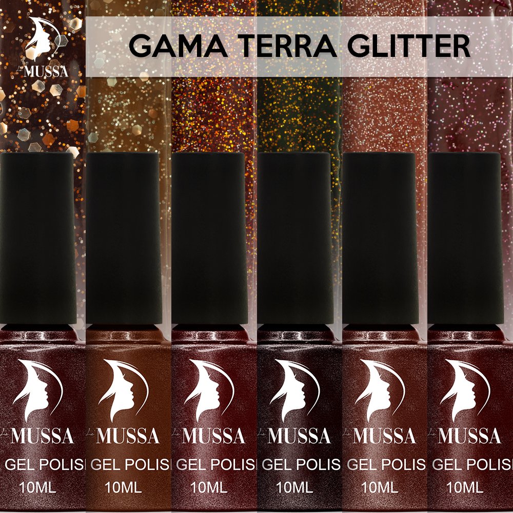 Mussa Gel Semipermanente Gama Terra glitter
