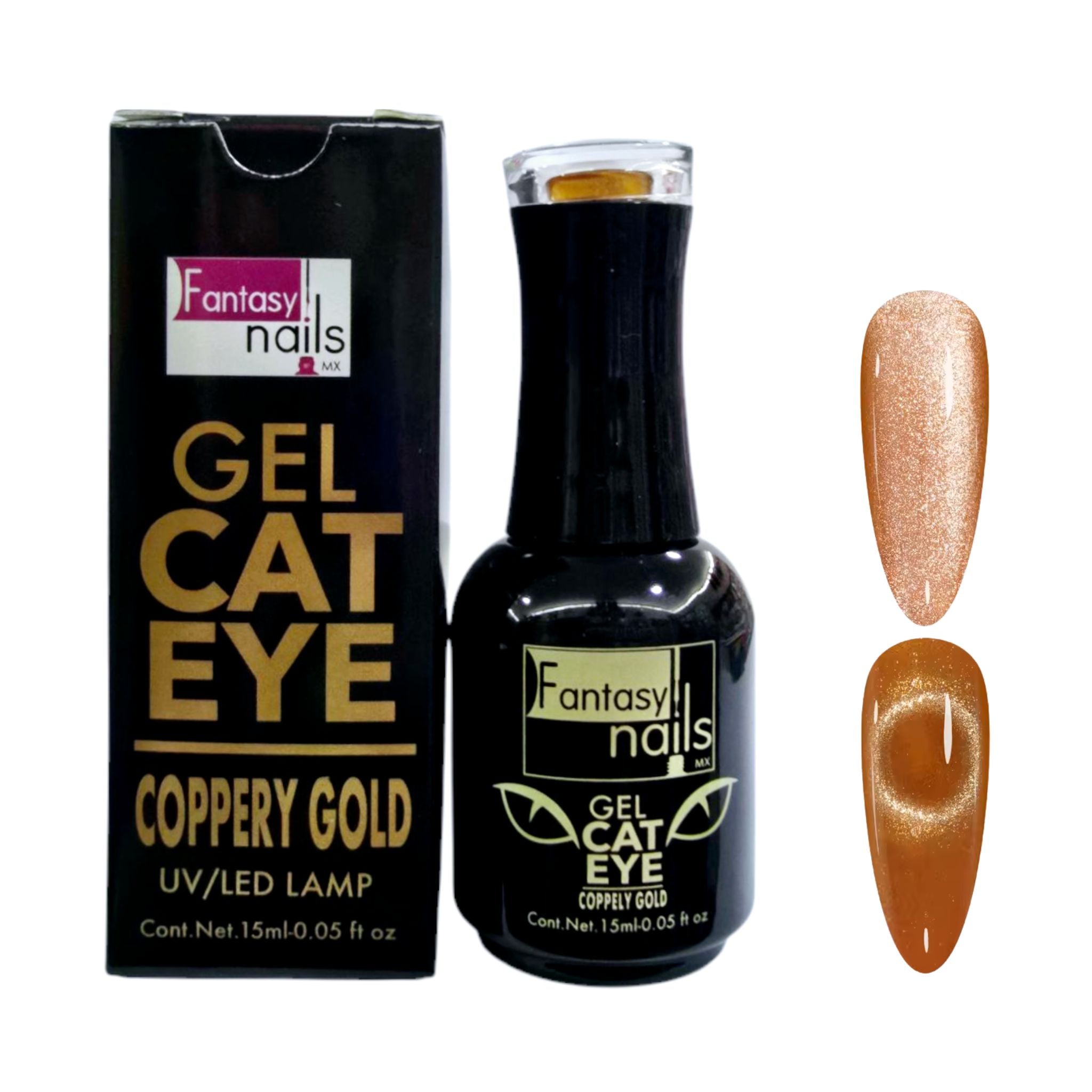 Gel Cat Eye Coppery Gold 15 ml Fantasy Nails