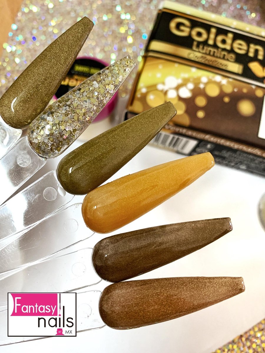 Collection Golden Luminous Fantasy Nails (6 Acrílicos)