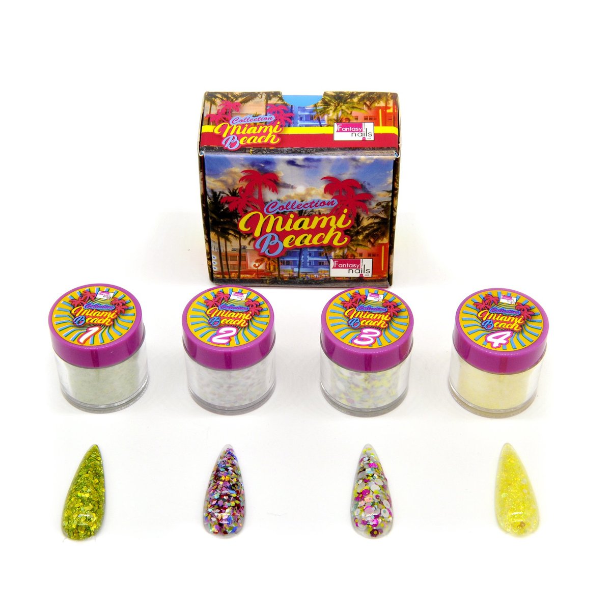 Collection Miami Beach Fantasy Nails (4 Acrílicos)