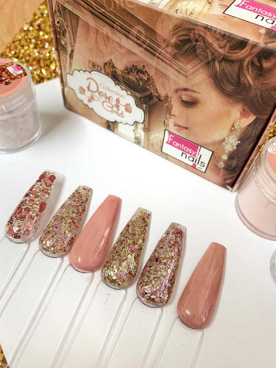 Collection Rose Gold Fantasy Nails (6 Acrílicos)