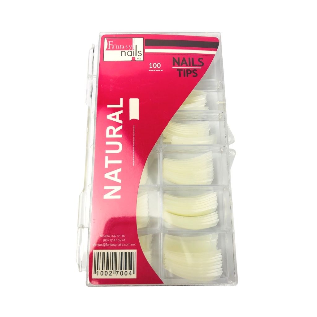 Tip Cuadrado Natural 100 pzas Fantasy Nails - Image 2