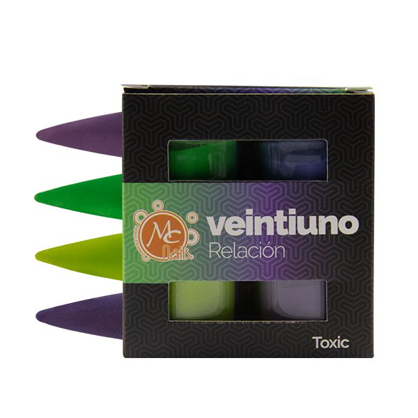 Colección de Polvo Acrílico CH21 RELACIÓN TOXIC 4PZ MC Nails