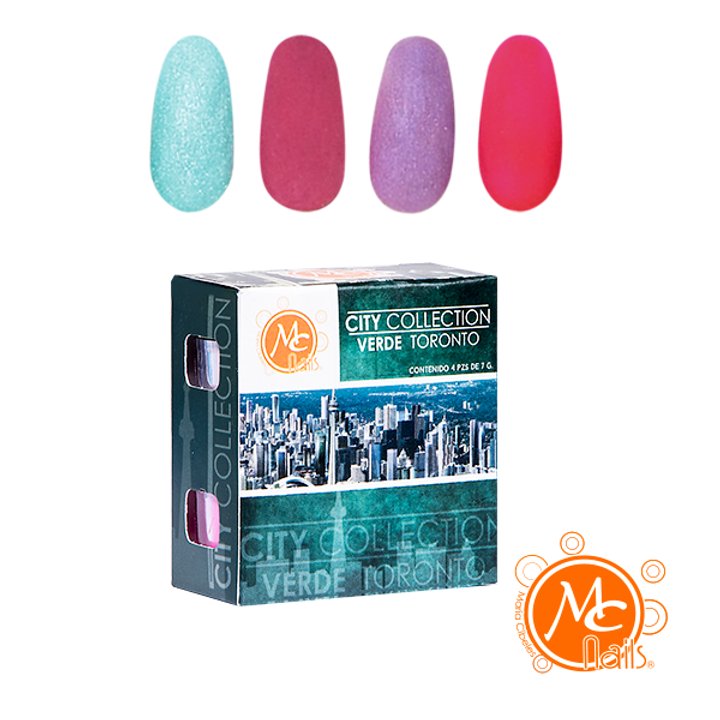 Caja de Polvo acrílico City Toronto 4 pz MC