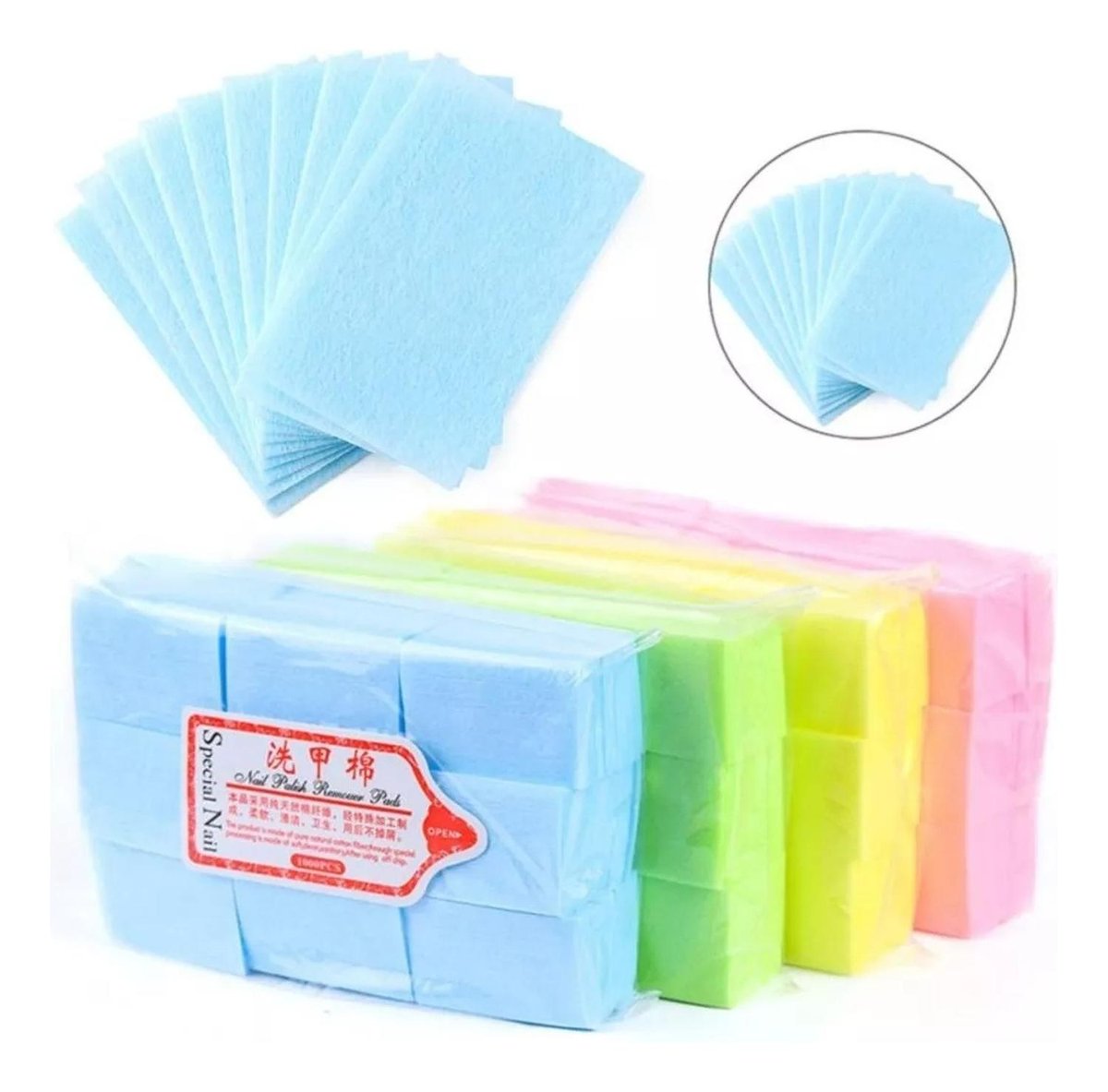 Paquete Toallitas Gasas Para Uñas Libres De Pelusa Manicure - Azul