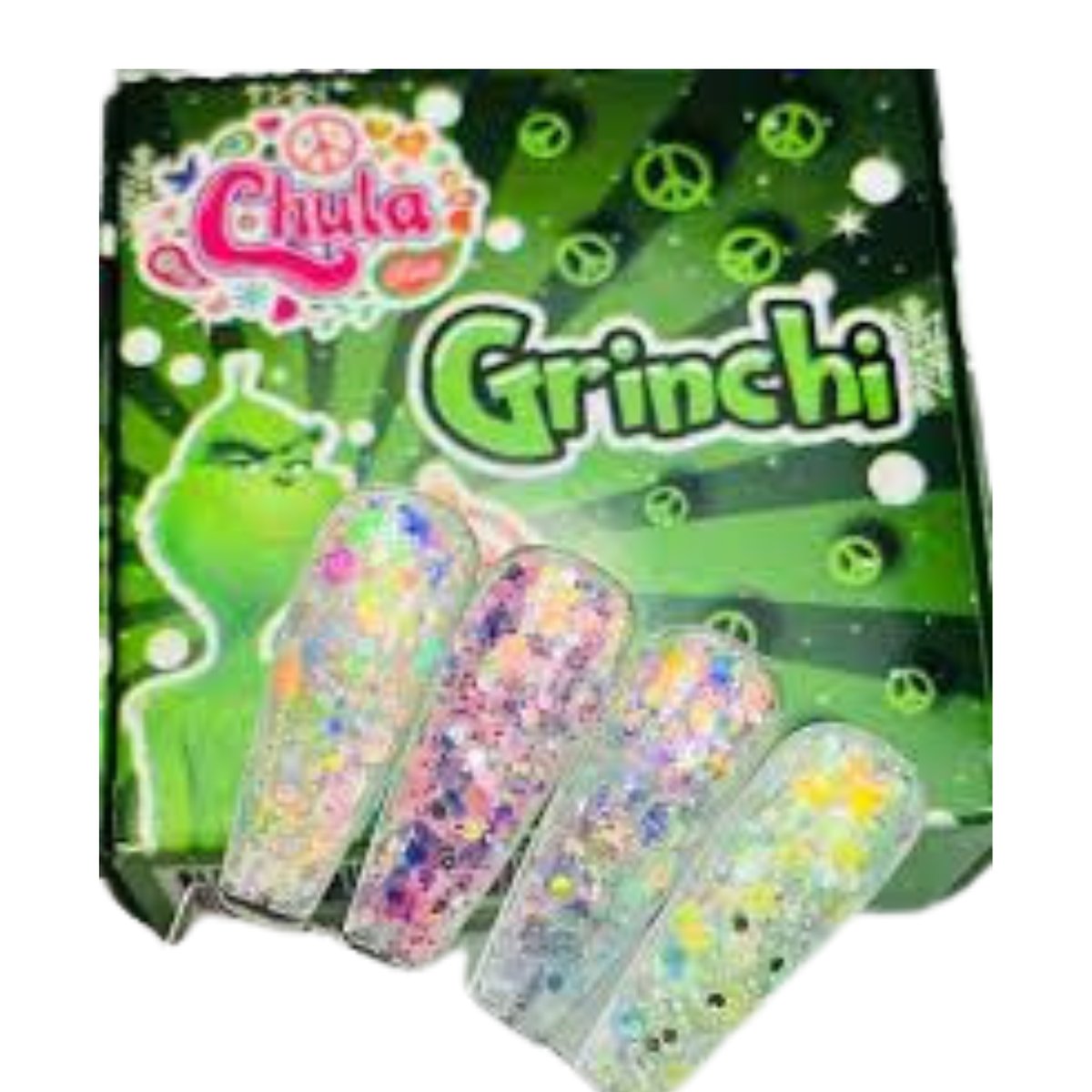 COLECCION DE ACRILICOS GRINCHI 4 PZAS. Chula Nails
