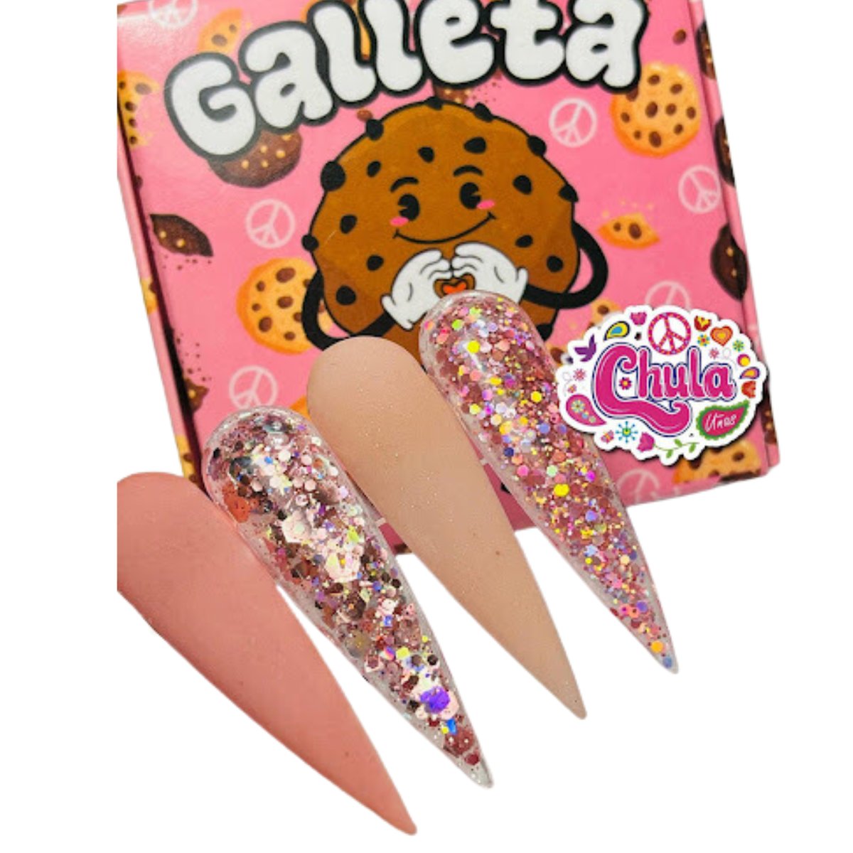 COLECCION DE ACRILICOS GALLETA 4 PZAS. Chula Nails