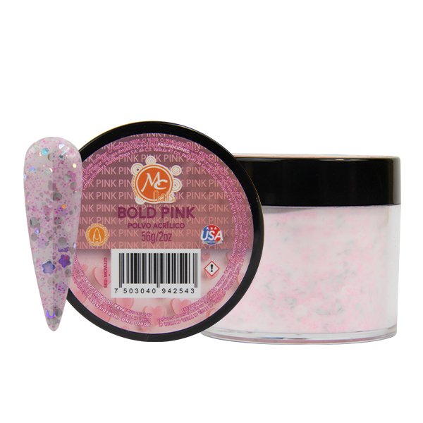 Polvo acrílico 2 OZ BOLD PINK MC Nails