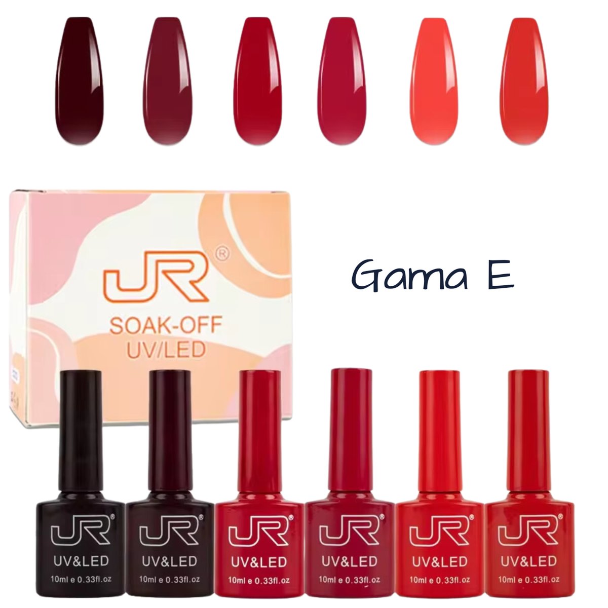 Gama Gel Semipermanente Jr 6 Pz De 10 ml - Elige Gama - GAMA E
