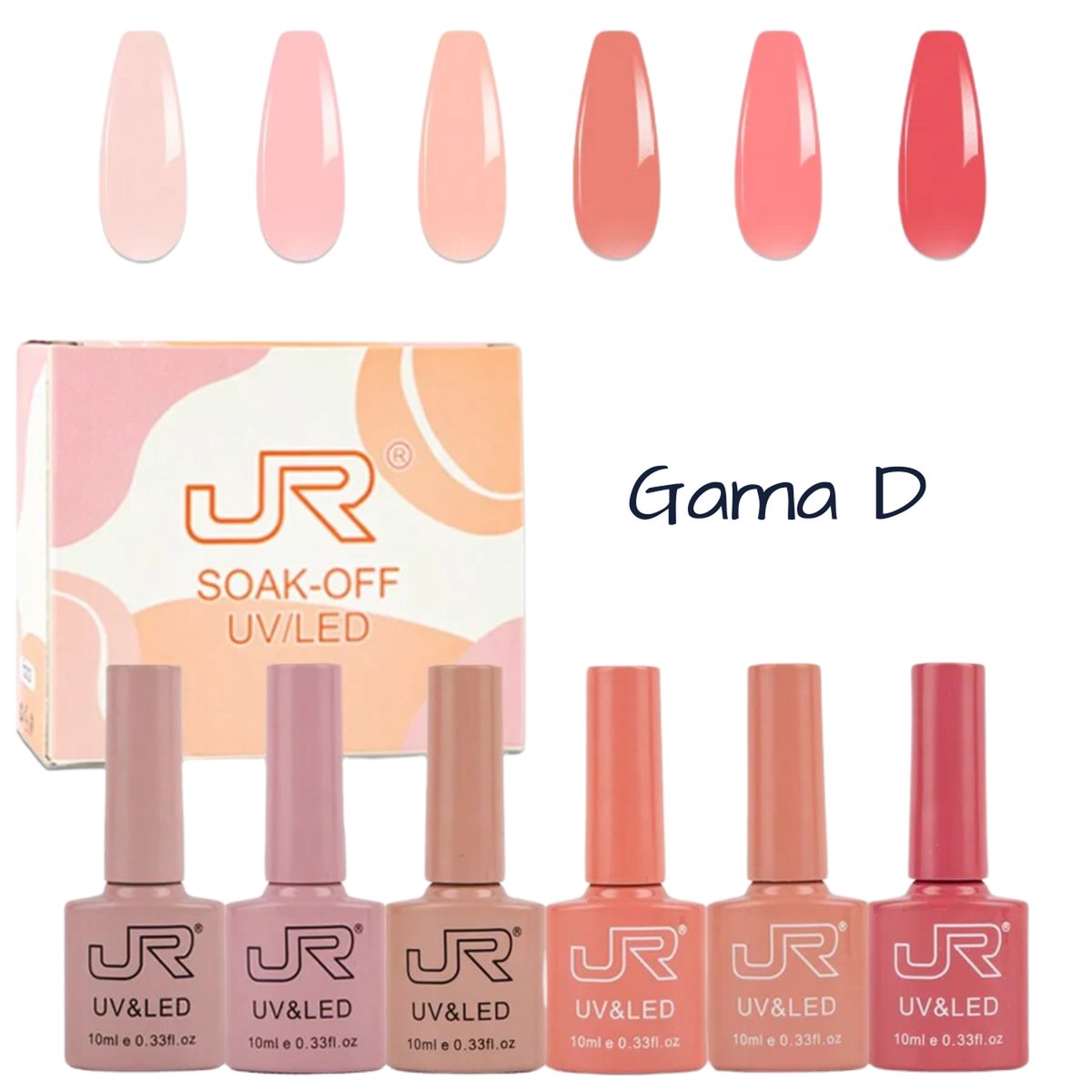 Gama Gel Semipermanente Jr 6 Pz De 10 ml - Elige Gama - GAMA D
