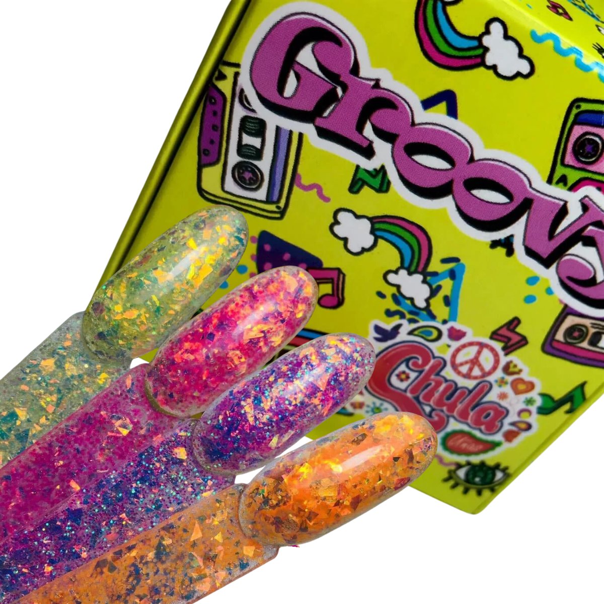 COLECCION DE ACRILICOS GROOVY 4 PZAS. Chula Nails