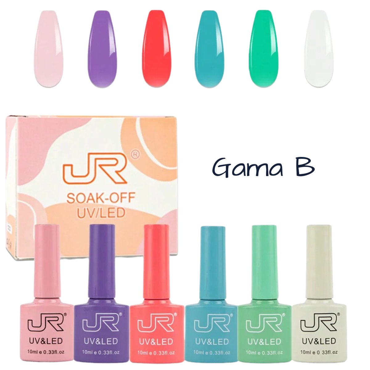 Gama Gel Semipermanente Jr 6 Pz De 10 ml - Elige Gama - GAMA B