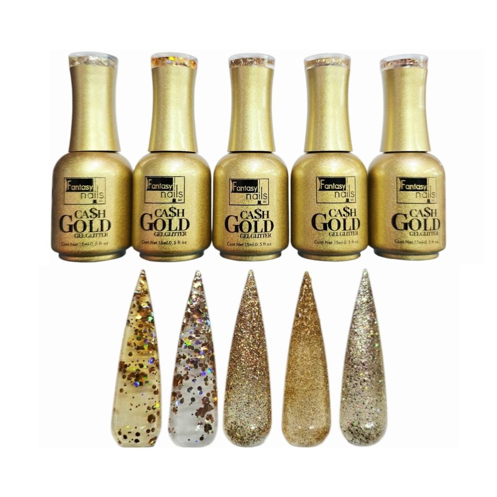 Gel Colección Cash Gold 5 pzas Fantasy Nails