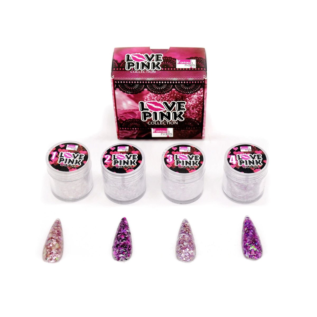 Collection Love Pink Fantasy Nails (4 Acrílicos)