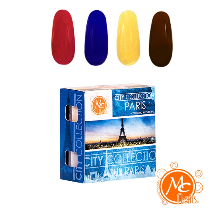 Caja de Polvo acrílico City Paris 4 pz MC