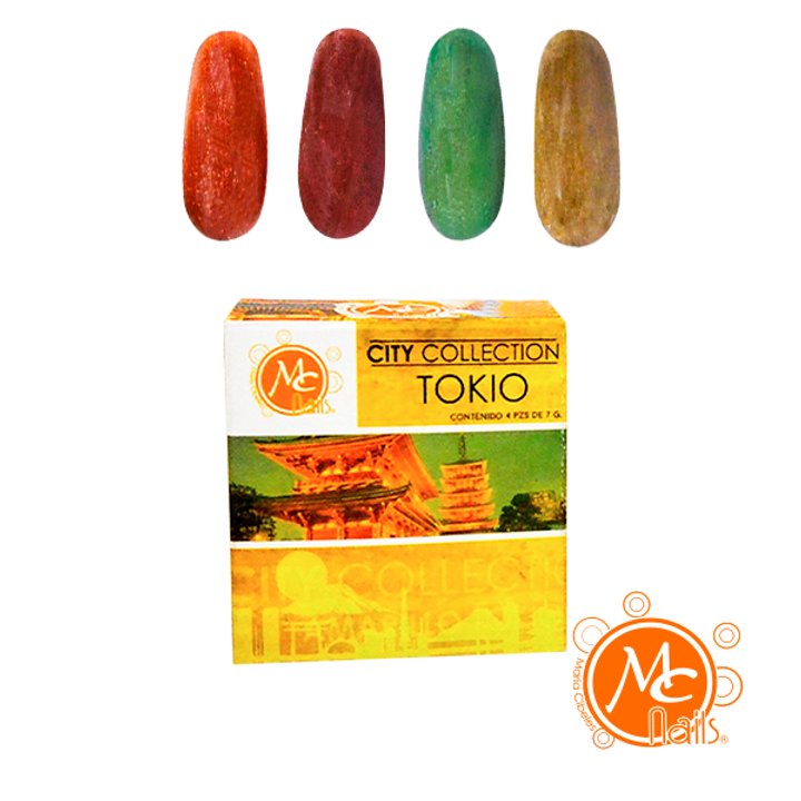 Caja de Polvo acrílico City Tokio 4 pz MC
