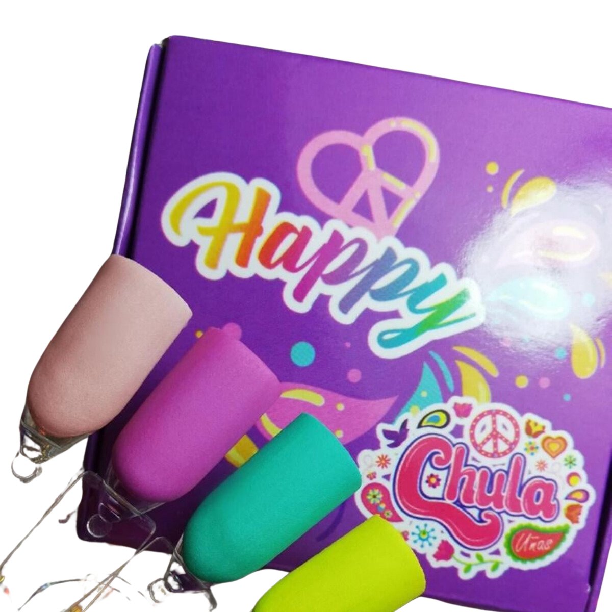 COLECCION DE ACRILICOS HAPPY 4 PZAS. CHULA NAILS
